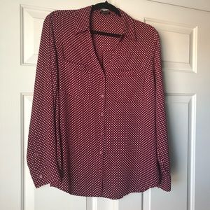Button up polka dot dress shirt - Express